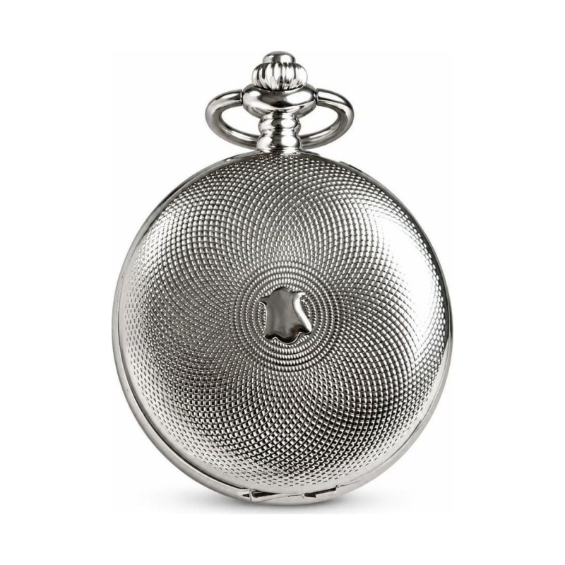 Reloj de bolsillo Double Hunter mecánico plateado