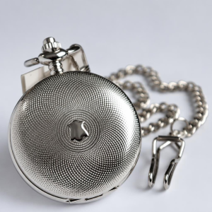 Reloj de bolsillo Double Hunter mecánico plateado