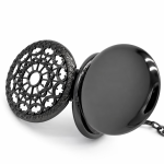 Reloj de bolsillo Double Hunter negro steampunk