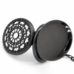 Reloj de bolsillo Double Hunter negro steampunk