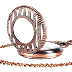 Reloj de bolsillo esqueleto con cuerda manual y cadena