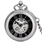 Reloj de bolsillo esqueleto con esfera negra calada