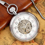 Reloj de bolsillo esqueleto con números arábigos