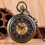 Reloj de bolsillo esqueleto con números romanos