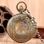 Reloj de bolsillo esqueleto con números romanos