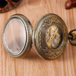 Reloj de bolsillo esqueleto con números romanos