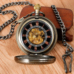 Reloj de bolsillo esqueleto con números romanos