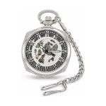 Reloj de bolsillo esqueleto cuadrado de cuerda manual