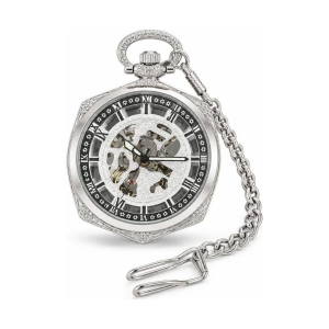 Reloj de bolsillo esqueleto cuadrado de cuerda manual