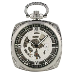 Reloj de bolsillo esqueleto cuadrado de cuerda manual