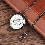 Reloj de bolsillo esqueleto de cuerda manual