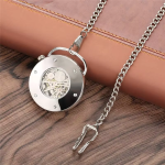 Reloj de bolsillo esqueleto de cuerda manual