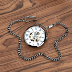Reloj de bolsillo esqueleto de cuerda manual