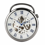 Reloj de bolsillo esqueleto de cuerda manual — Negro