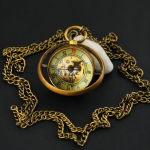 Reloj de bolsillo esqueleto de latón