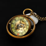 Reloj de bolsillo esqueleto de latón