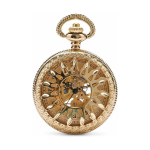 Reloj de bolsillo esqueleto dorado mecánico
