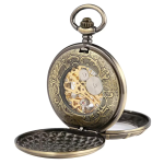 Reloj de bolsillo esqueleto double hunter con doble tapa