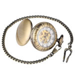 Reloj de bolsillo esqueleto double hunter con doble tapa