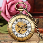 Reloj de bolsillo esqueleto double hunter con doble tapa