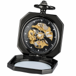 Reloj de bolsillo esqueleto mecánico cuadrado