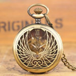 Reloj de bolsillo esqueleto mecánico de aleación