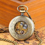 Reloj de bolsillo esqueleto mecánico de aleación