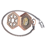 Reloj de bolsillo esqueleto mecánico hexagonal