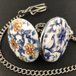 Reloj de bolsillo floral con cadena