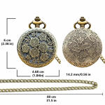 Reloj de bolsillo floral de cuarzo color bronce