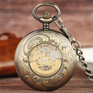 Reloj de bolsillo half hunter automático mecánico