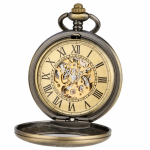 Reloj de bolsillo half hunter automático mecánico