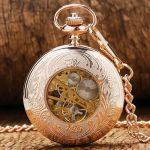 Reloj de bolsillo half hunter con cadena