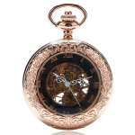Reloj de bolsillo half hunter con cadena