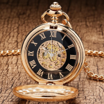 Reloj de bolsillo half hunter con cadena