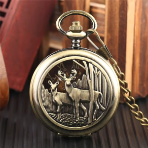 Reloj de bolsillo hunter mecánico de cuerda manual