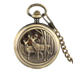 Reloj de bolsillo hunter mecánico de cuerda manual — Bronce