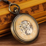 Reloj de bolsillo mecánico automático con esfera esqueleto