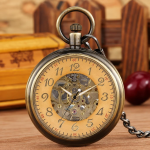 Reloj de bolsillo mecánico automático con esfera esqueleto