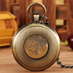 Reloj de bolsillo mecánico automático con esfera esqueleto