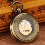 Reloj de bolsillo mecánico automático con esfera esqueleto