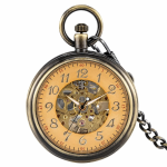 Reloj de bolsillo mecánico automático con esfera esqueleto