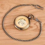 Reloj de bolsillo mecánico automático con esfera esqueleto