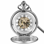 Reloj de bolsillo mecánico azul y blanco