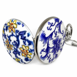 Reloj de bolsillo mecánico azul y blanco