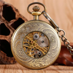 Reloj de bolsillo mecánico con caja grabada