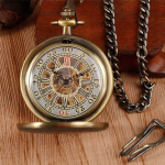 Reloj de bolsillo mecánico con caja grabada