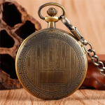Reloj de bolsillo mecánico con caja grabada