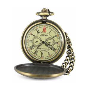 Reloj de bolsillo mecánico con ciervo