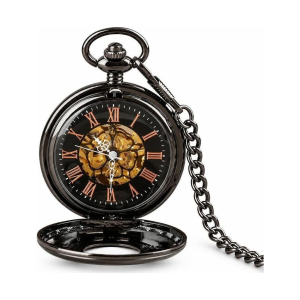 Reloj de bolsillo mecánico con esfera esqueletizada